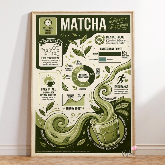Matcha Wellness Kitchen Wall Decor