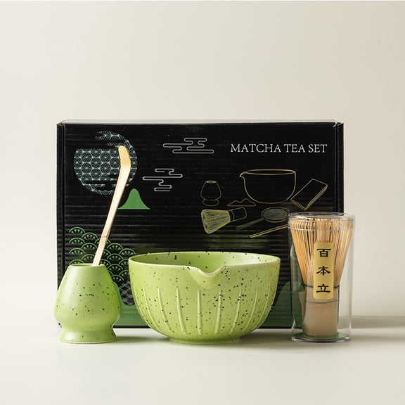 Matcha Whisk Set 4 Piece Ceramic Matcha Kit,18 oz , Complete Matcha Set for Beginners and Tea Lovers
