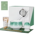 thumbnail image 1 of Matcha Whisk Set  6pcs Includes Ceramic Bowl And Chasen Holder Scoop 304 Stainless Sifter & Tea Mat Kit For Ceremony Blue, 1 of 8