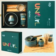 Matcha Whisk Set, Matcha Bowl and Whisk Set, Ceremonial Matcha Starter Kit, The Perfect Matcha Kit for Japanese Matcha Green Tea Powder, Handmade Matcha Set   Gift Set   Blue