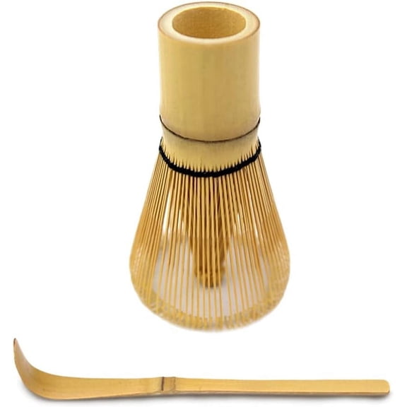 MatchaDNA Bamboo Matcha Whisk (Chasen) and Bamboo Scoop (Chashaku) Set for Matcha Tea Preparation
