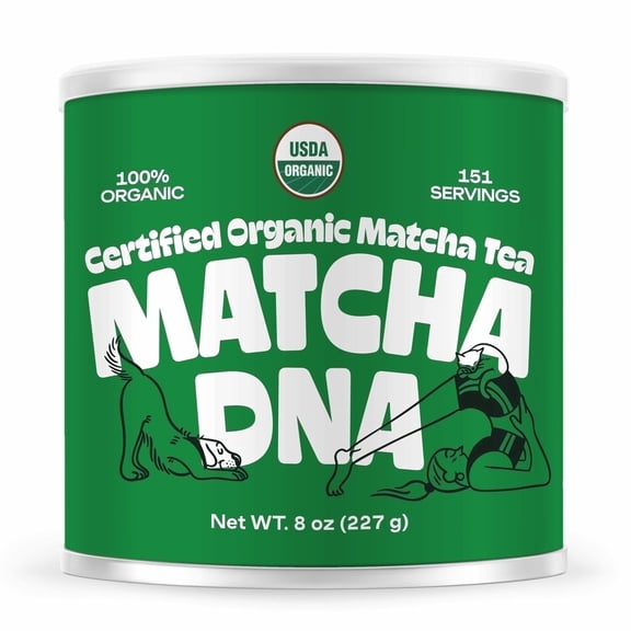 MatchaDNA Certified USDA Organic Matcha Green Tea Powder Can 8 oz (227 G)
