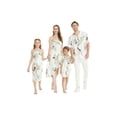 thumbnail image 2 of Matchable Couple Hawaiian Luau Shirt Or Maxi Ruffle Dress In Lotus And Orchid White, Men Lotus And Orchid White, L 2 of 10
