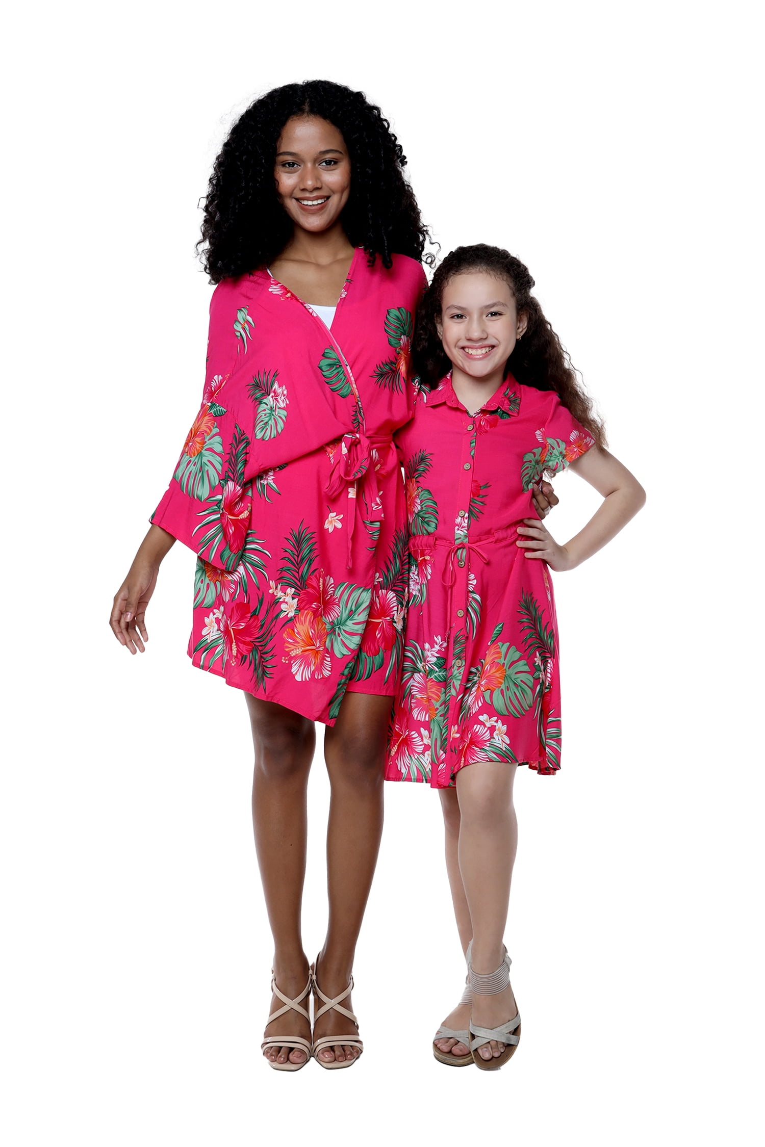 Matchable Mother Daughter Hawaiian Fairy Dress Pretty Tropical Hot Pink Girl Size 8 Walmart