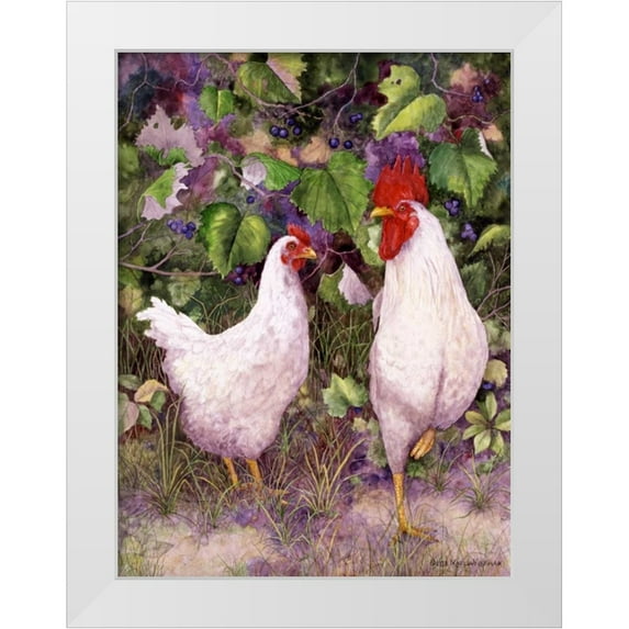 Matcham, Marcia 15x18 White Modern Wood Framed Museum Art Print Titled - Roosters en Place IV