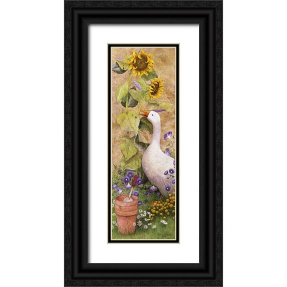 Matcham, Marcia 7x14 Black Ornate Wood Framed with Double Matting Museum Art Print Titled - Garden March II