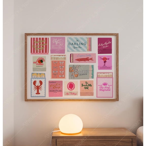Matchbook Collage Wall Art Retro Preppy Decor