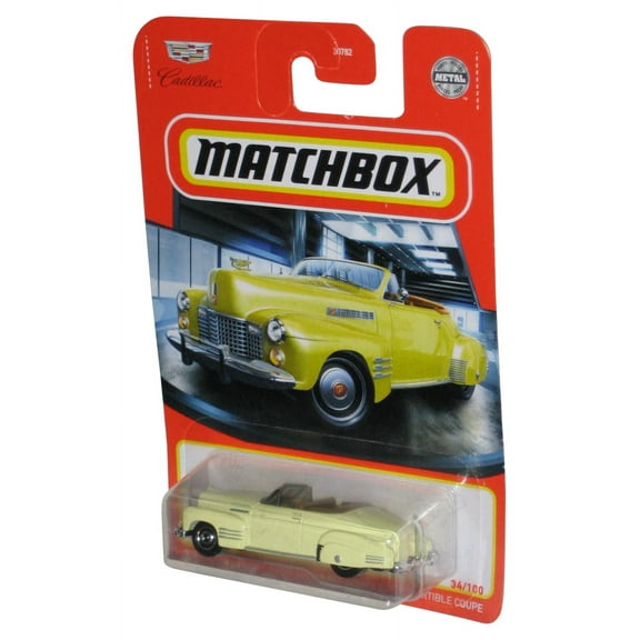 Matchbox 1941 Cadillac Series 62 Convertible Coupe (2020) Yellow Toy Car 34/100