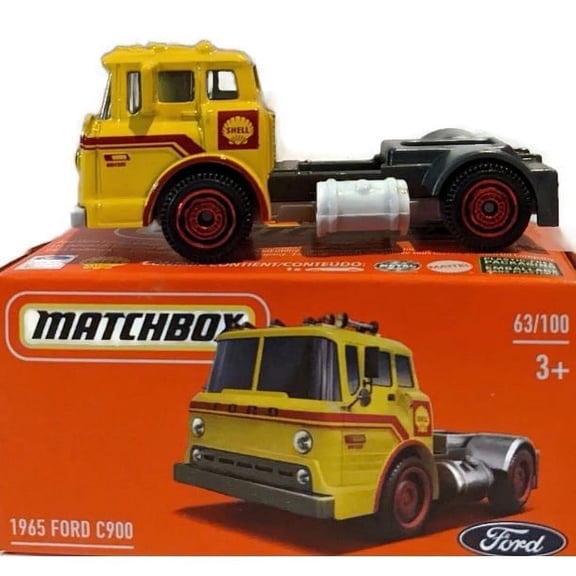 Matchbox 1965 Ford C900 Cab-Over Truck Matchbox Power Grabs Paper Box #63/100