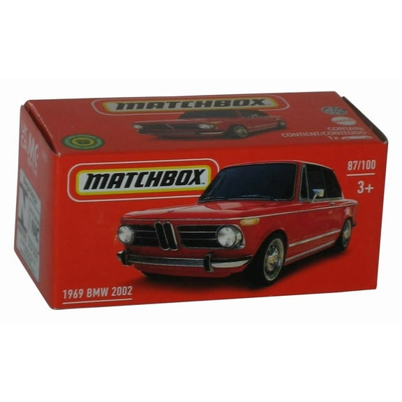 Matchbox 1969 BMW 2002 (2022) Red Power Grabs Box Toy Car 87/100