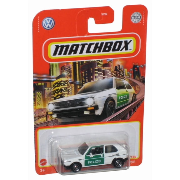 Matchbox 1976 Volkswagen Golf MK1 (2020) White Police Toy Car 33/100