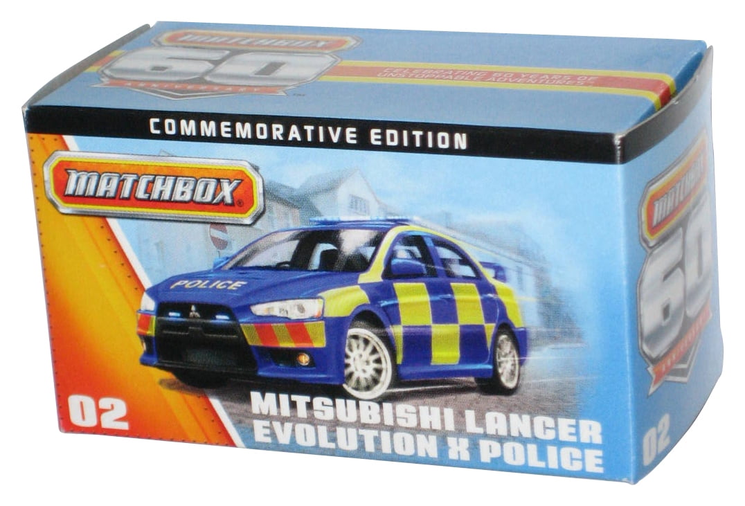 Matchbox 60th Power Grabs Box Blue Mitsubishi Lancer Evolution X