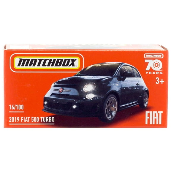Matchbox 70th Anniversary 2019 Fiat 500 Turbo Diecast Car (Black)