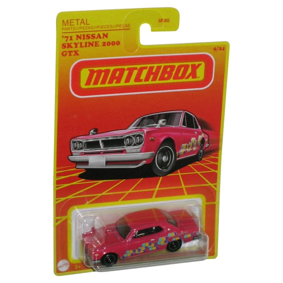 Matchbox '71 Nissans Skyline 2000 GTX Pink Die-Cast Metal Toy Car 9/24
