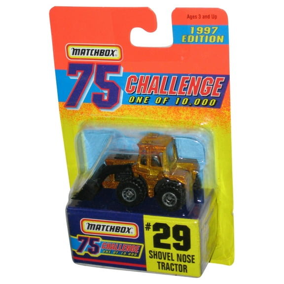 Matchbox 75 Challenge (1997) Gold Shovel Nose Tractor Toy #29