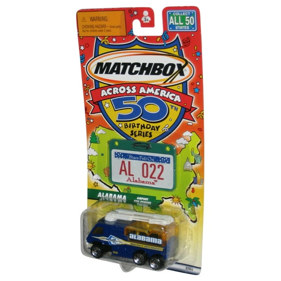 Matchbox Across America 50th Birthday (2001) Alabama Airport Fire Pumper Blue Toy