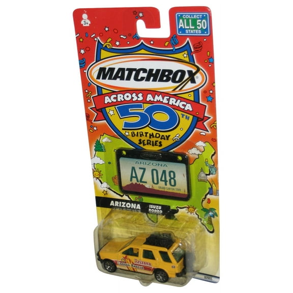 Matchbox Across America 50th Birthday (2001) Arizona Isuzu Rodeo Yellow Toy Car