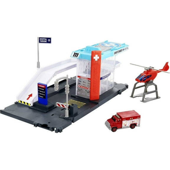 Matchbox Action Drivers Helicopter Rescue Playset for Kids 3 Years Old & up