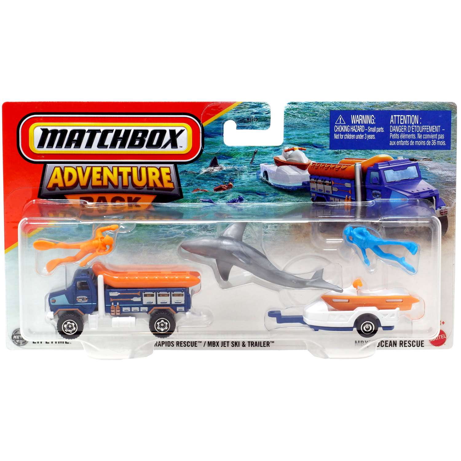 Matchbox Adventure Pack Rapids Rescue / MBX Jet Ski Trailer