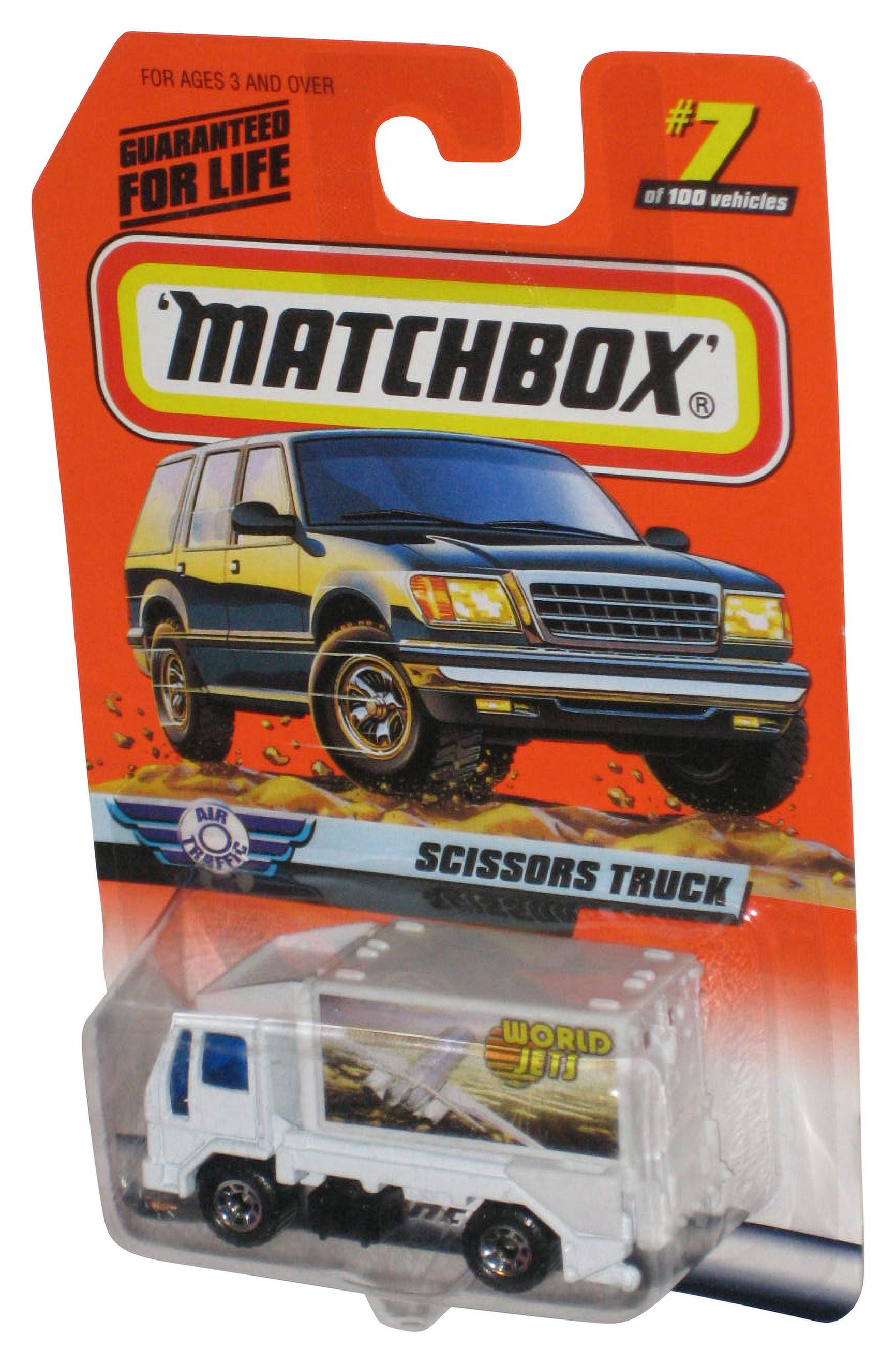 Matchbox Air Traffic Scissors Truck (1998) Mattel White Toy Vehicle 7/