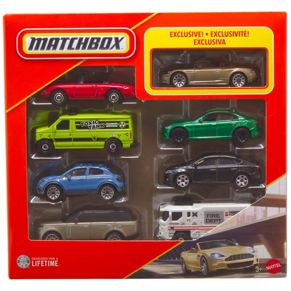 Matchbox Alfa Romeo Duetto, Ford Panel Van, 2016 Fiat 500x, Aston Martin DBS Volante, 2016 Alfa Romeo Giulia & 2016 Nissan Sentra Diecast Car 8-Pack