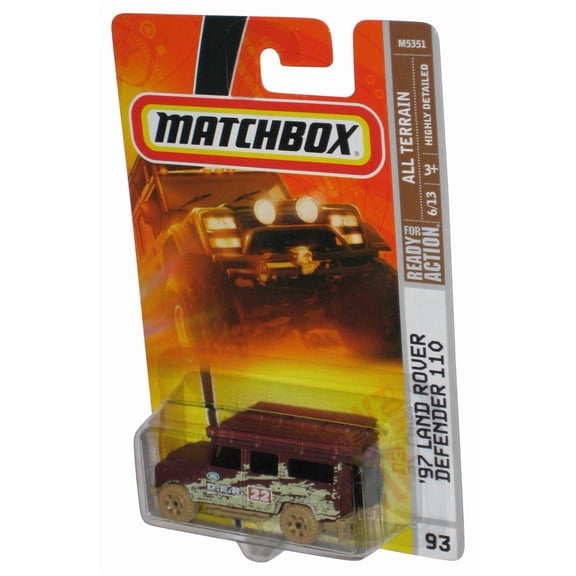 Matchbox All Terrain 6/13 (2007) Brown '97 Land Rover Defender 110 Car #93