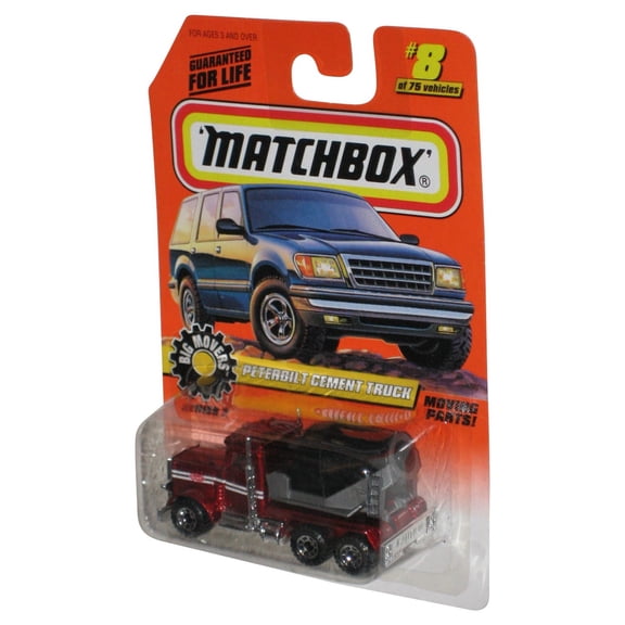 Matchbox Big Movers Series 2 (1997) Red Peterbilt Cement Truck Toy 8/75 - (Cracked Plastic)