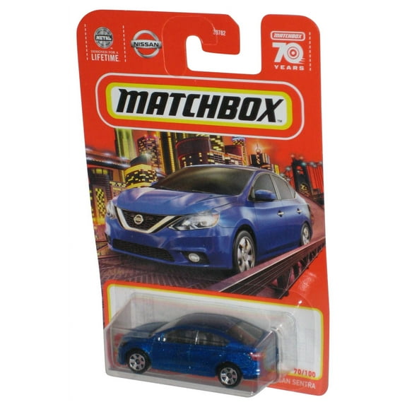 Matchbox Blue 2016 Nissan Sentra (2022) Mattel Die-Cast Metal Toy Car 70/100