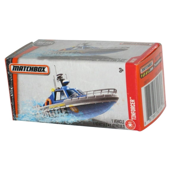 Matchbox Blue & Silver (2016) Police Tinforcer Toy Boat Power Grabs Box 58/125