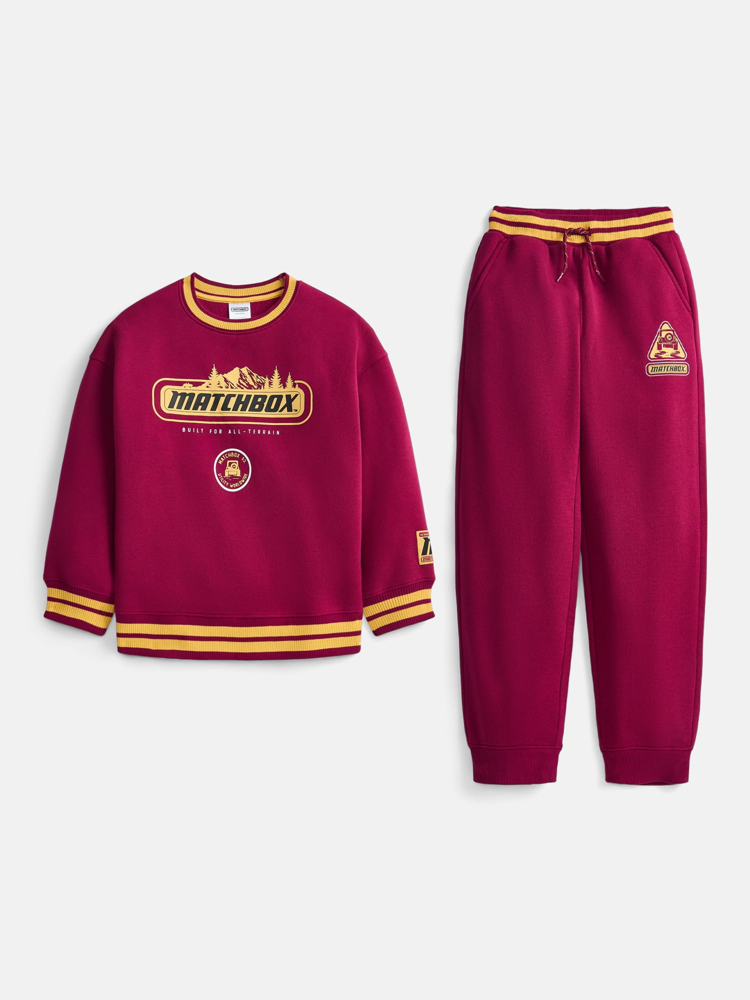 Matchbox Boys' Front Back Graphic Sweatshirt and Jogger Pants Set, 2-Piece, Sizes 4-16