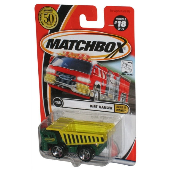 Matchbox Build It Right! Dirt Hauler (2001) Green & Yellow Toy Truck #18/75