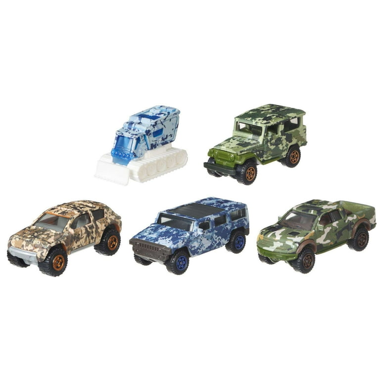Matchbox Camo Truck 5 Pack - Collectible Toy Cars with Camouflage