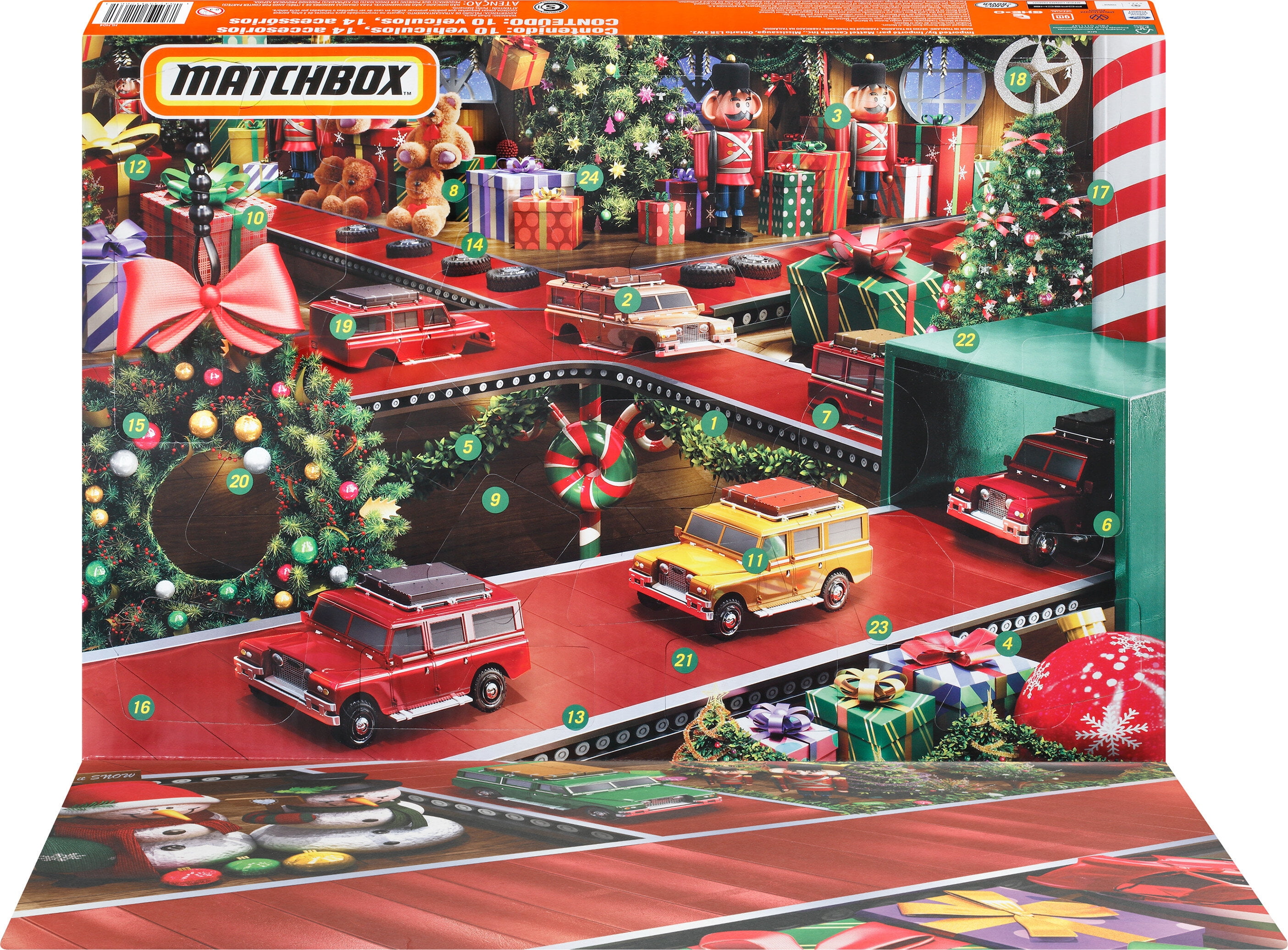 Matchbox Cars, Advent Calendar for 2023, 10 Die-Cast Vehicles and 14  Accessories 