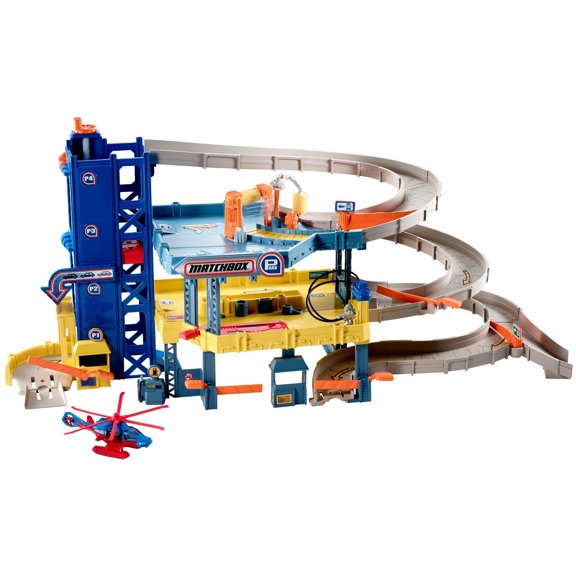 Matchbox Cars Playset, Garage with 4 Levels, 1:64 Scale Toy Tow Truck
