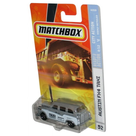 Matchbox City Action (2007) Mattel Austin FX4 Taxi Gray Car #52