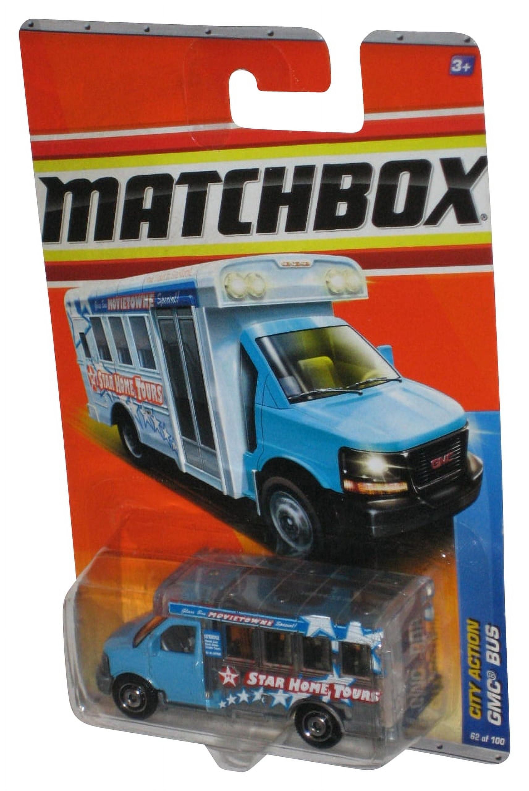 Matchbox City Action (2010) Blue GMC Bus Die-Cast Toy 62/100