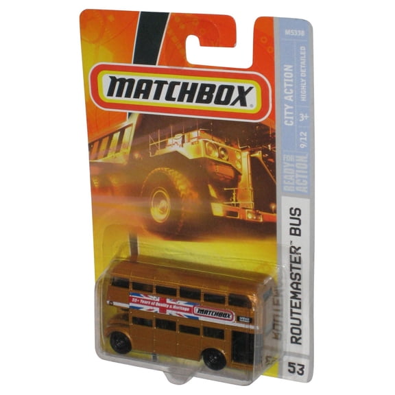 Matchbox City Action 9/12 (2007) Gold Routemaster Bus Toy #53