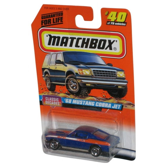 Matchbox Classic Decades (1997) Blue '68 Mustang Cobra Jet Toy Car 40/75