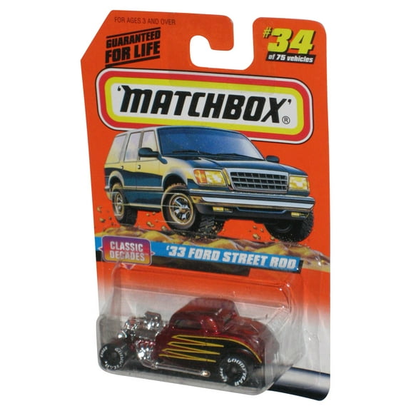 Matchbox Classic Decades (1997) Red '33 Ford Street Rod Toy Car #34/75