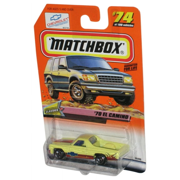 Matchbox Classics (1998) Yellow '70 El Camino Toy Car #74/100