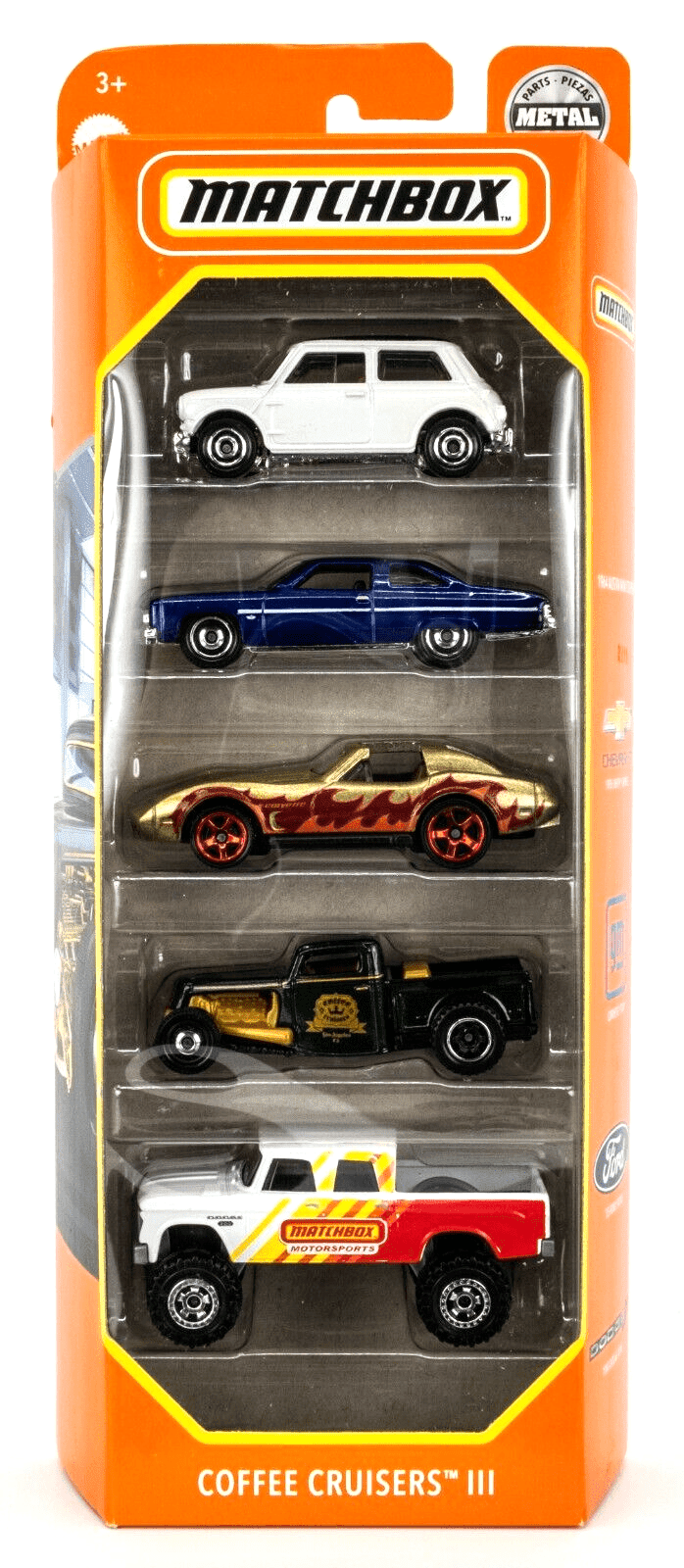 Matchbox Coffee Cruisers III 5 Pack Mini Cooper, Caprice, Corvette