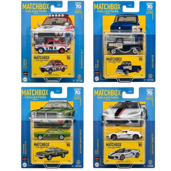 Matchbox Collectors Series 2023 Bundle  4 DieCast Vehicles, Wave T GBJ48965T, Premium 1:64 Scale Cars, Ages 3+