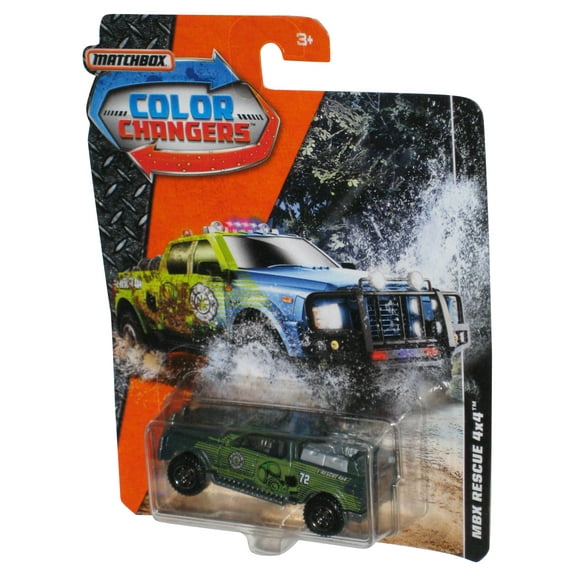 Matchbox Color Changers (2017) Green MBX Rescue 4x4 Die-Cast Toy Truck