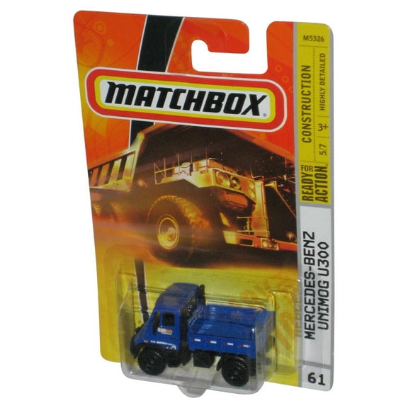 Matchbox Construction (2007) Mercedes-Benz Unimog U300 Blue Toy Truck #61