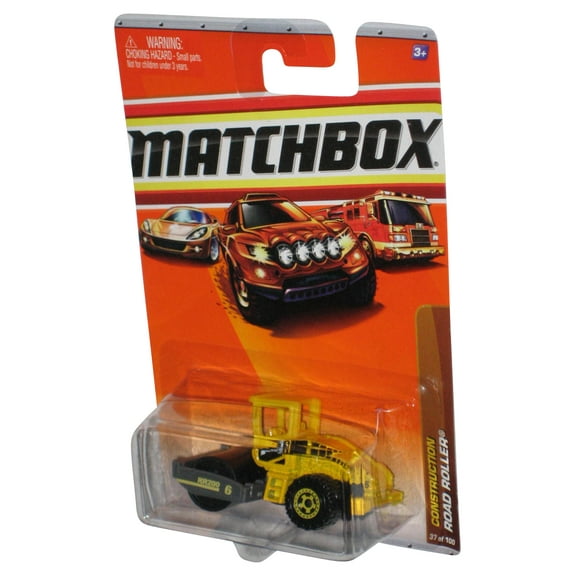 Matchbox Construction (2009) Yellow Road Roller Toy Vehicle 37/100 - (Small Dent)