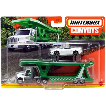 Matchbox Convoys Western Star Cab & MBX Auto Transport Trailer '16 Chevy Camaro Convertible Diecast Vehicle