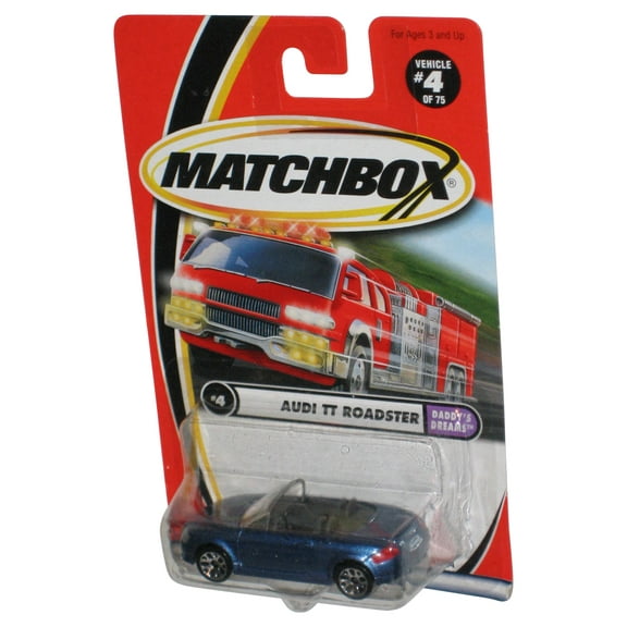 Matchbox Daddy's Dreams (2000) Blue Audi TT Roadster Toy Car 4/75 - (Cracked Plastic)