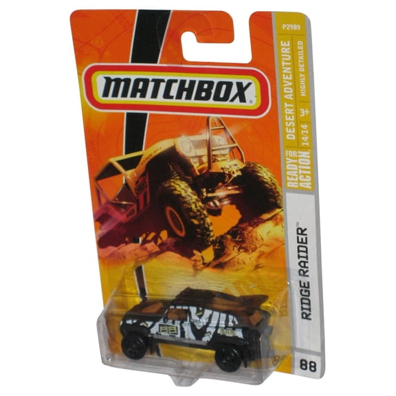 Matchbox Desert Adventure (2008) Black & White Ridge Raider Toy Car #88