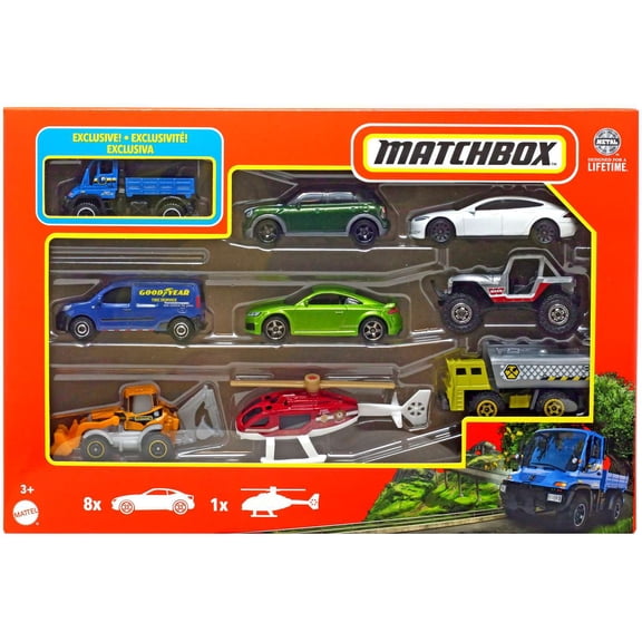 Matchbox Diecast Car 9-Pack (Mercedes-Benz Unimog U300)