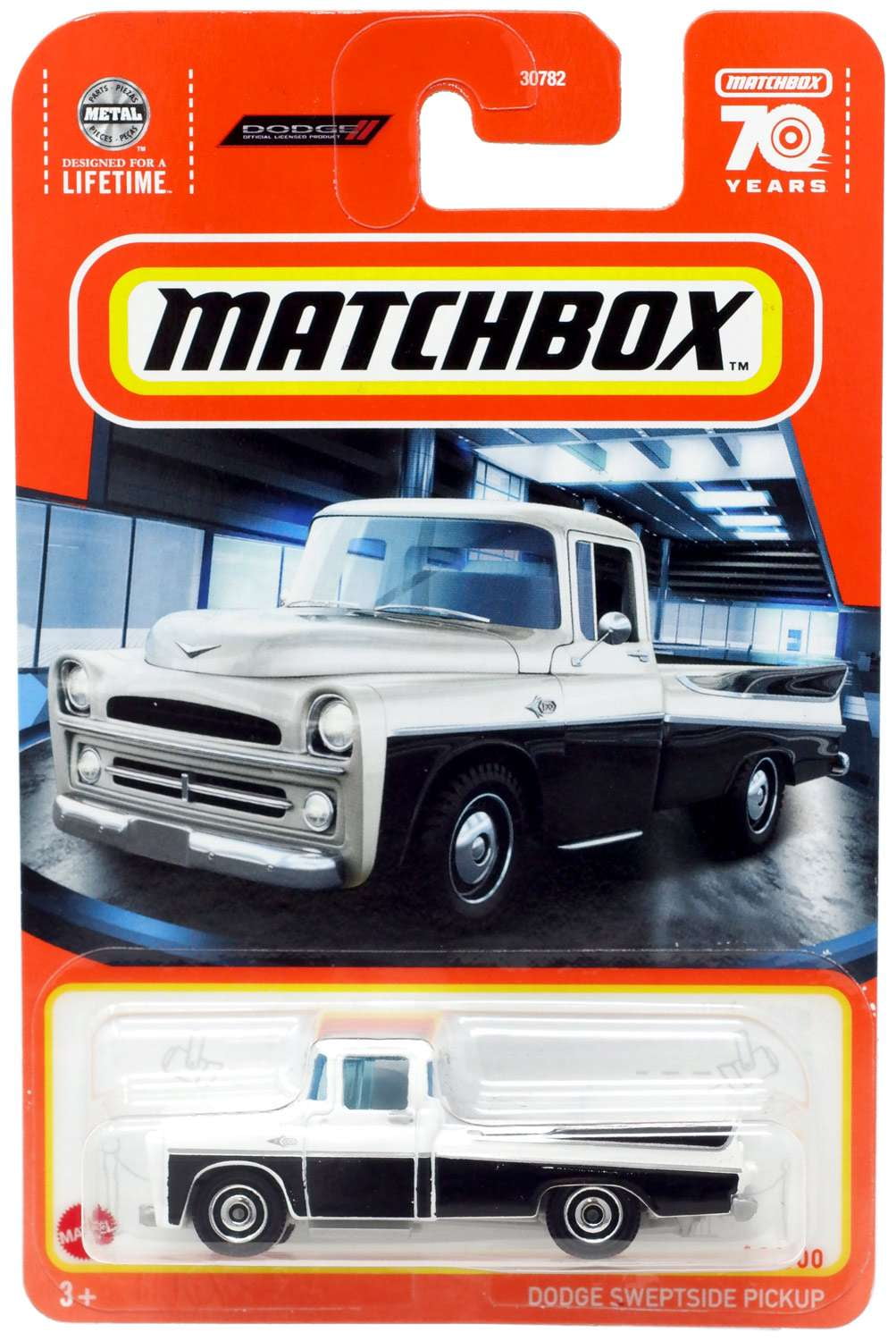 Matchbox Dodge Sweptside Pickup Diecast Car (Black & White)
